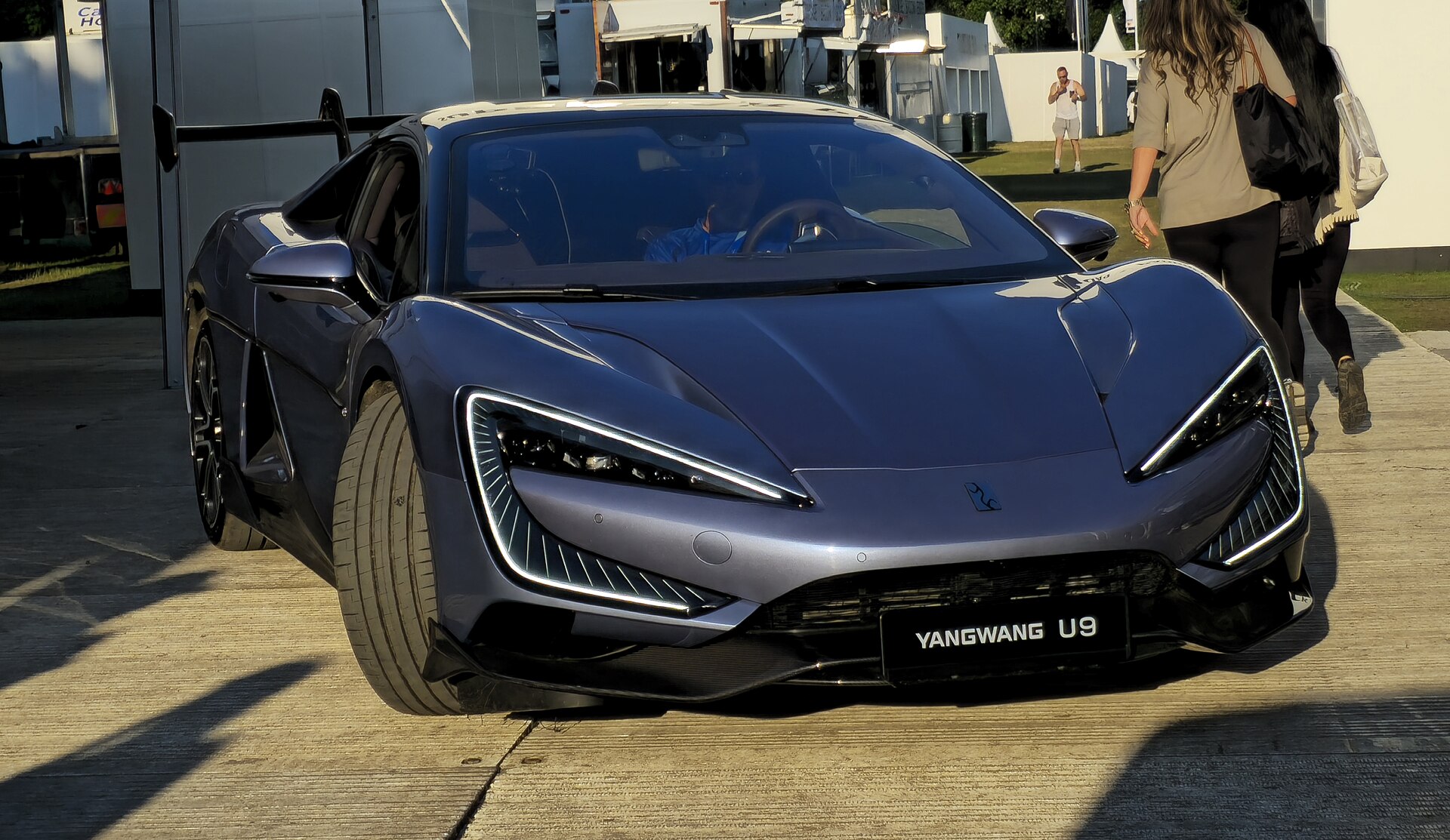 Silver YANGWANG U9 electric supercar at Goodwood